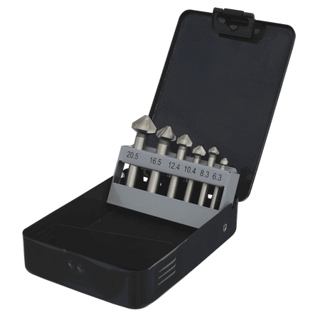 90° Countersink Bit Set 3 x V Flutes 6pc : Model No-CSSET6V