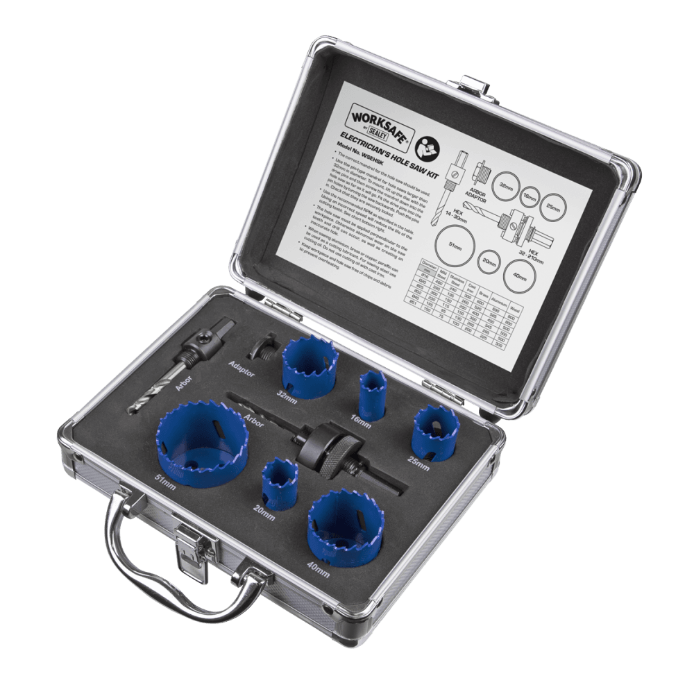 Electrician's Hole Saw Kit 9pc : Model No-WSEHSK
