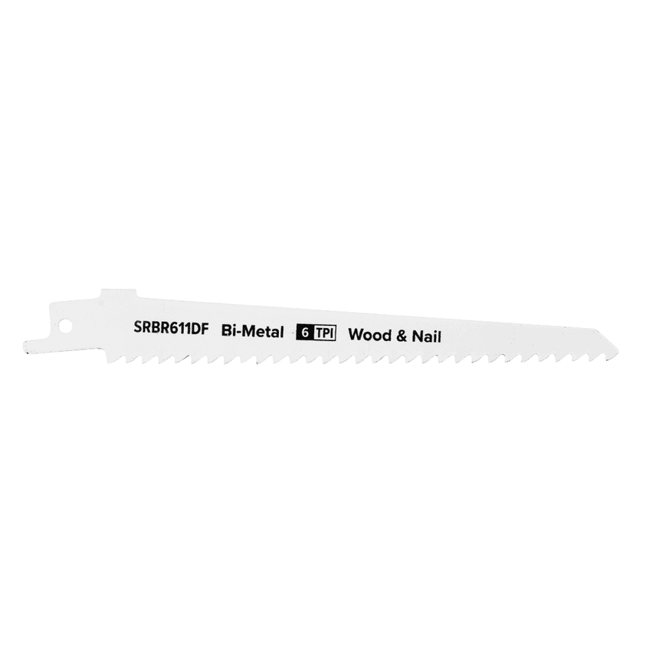 Reciprocating Saw Blade Wood & Nail 150mm 6tpi - Pack of 5 Model No-SRBR611DF