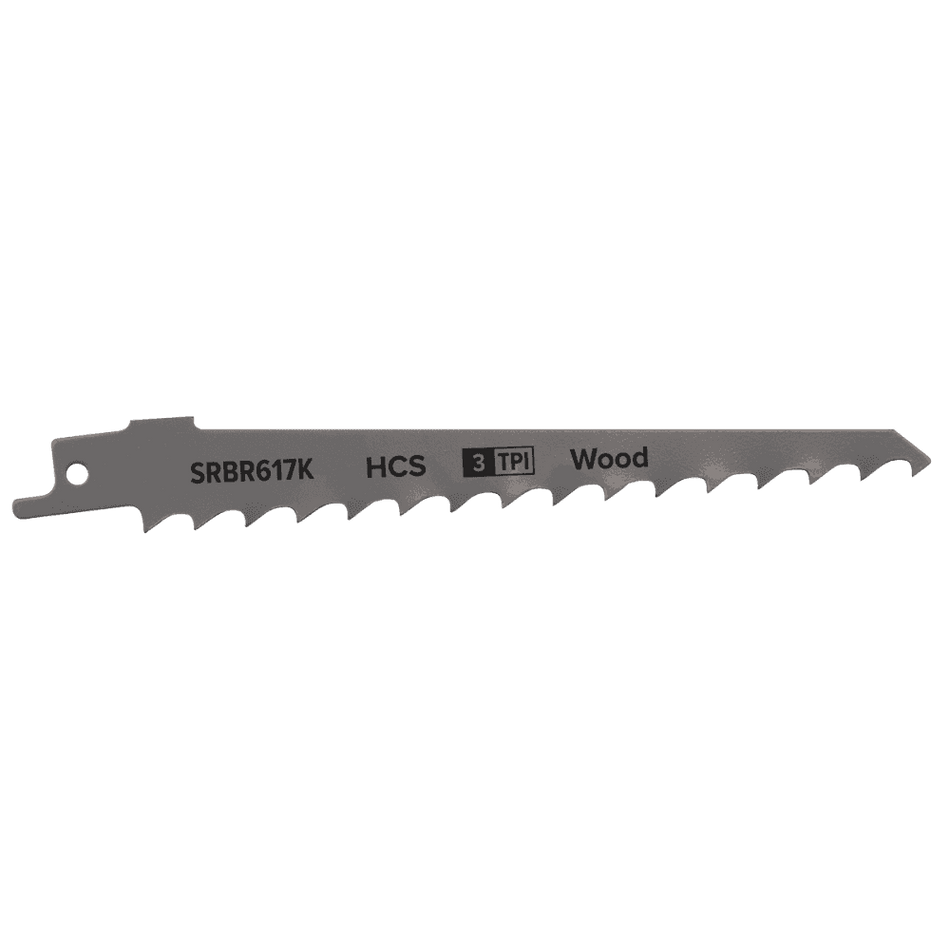 Reciprocating Saw Blade Pruning & Coarse Wood 150mm 3tpi - Pack of 5 Model No-SRBR617K