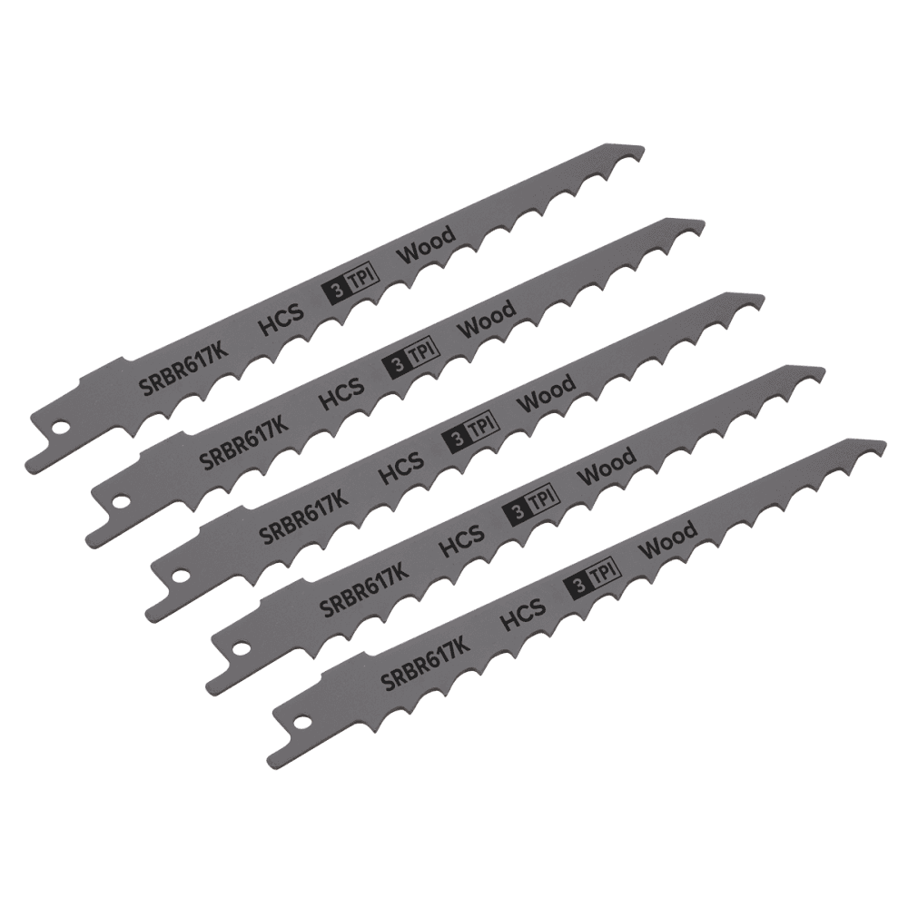 Reciprocating Saw Blade Pruning & Coarse Wood 150mm 3tpi - Pack of 5 Model No-SRBR617K
