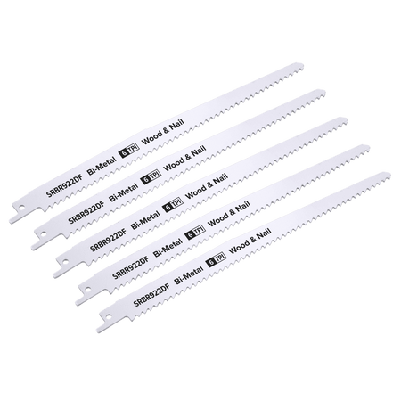 Reciprocating Saw Blade Wood & Nail 230mm 6tpi - Pack of 5 Model No-SRBR922DF