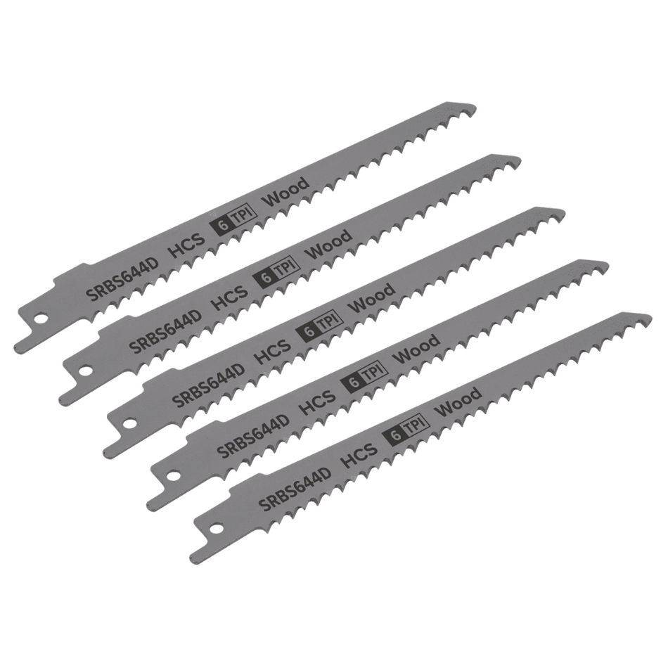 Reciprocating Saw Blade Clean Wood 150mm 6tpi - Pack of 5 Model No-SRBS644D