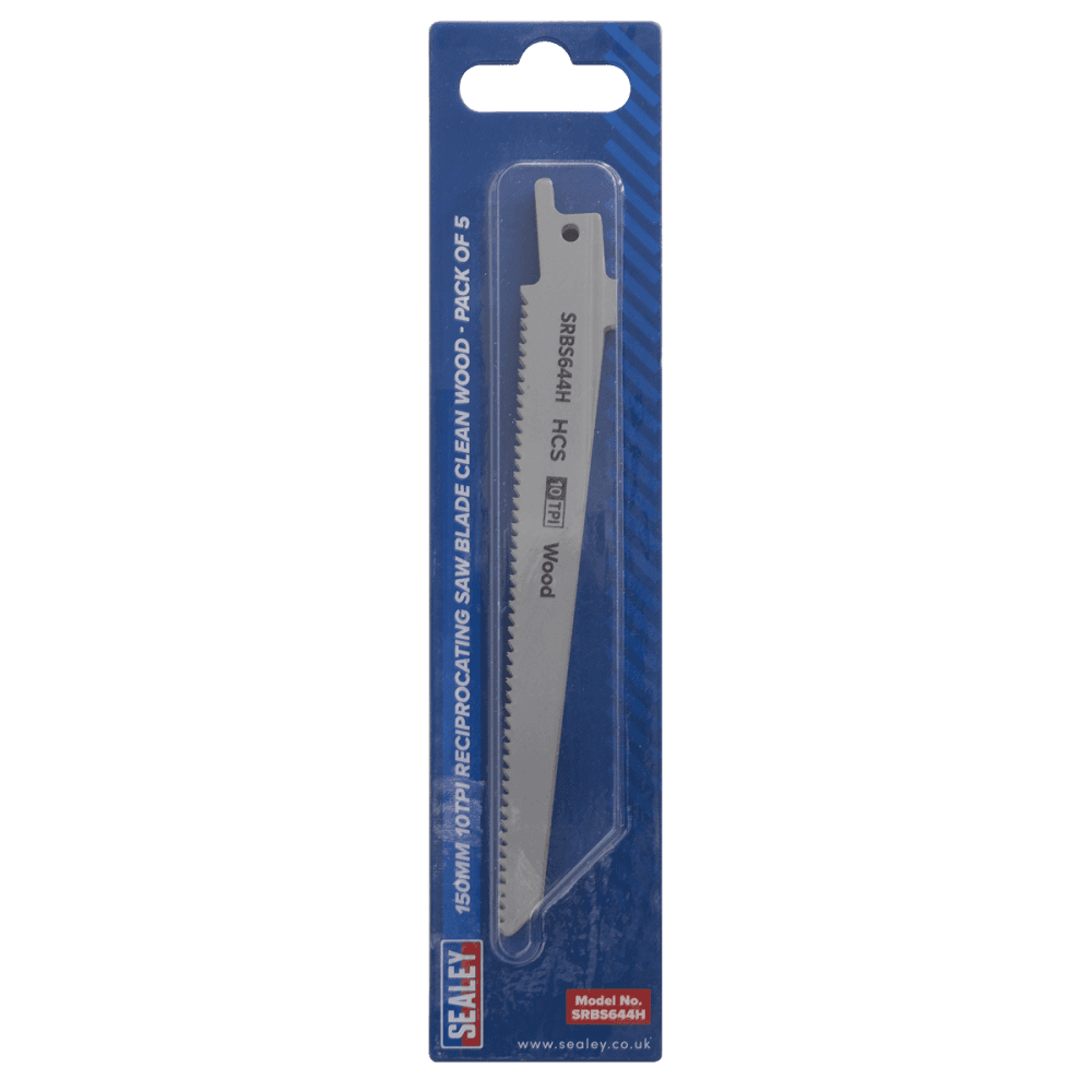 Reciprocating Saw Blade Clean Wood 150mm 10tpi - Pack of 5 Model No-SRBS644H