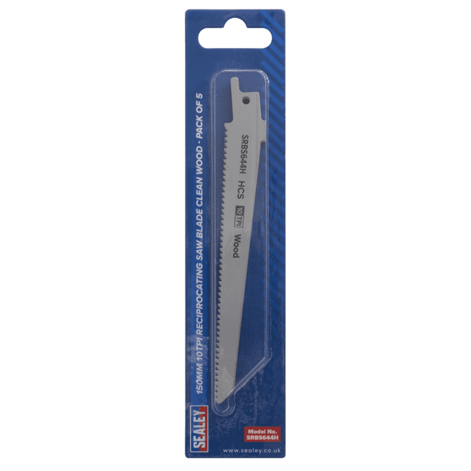 Reciprocating Saw Blade Clean Wood 150mm 10tpi - Pack of 5 Model No-SRBS644H