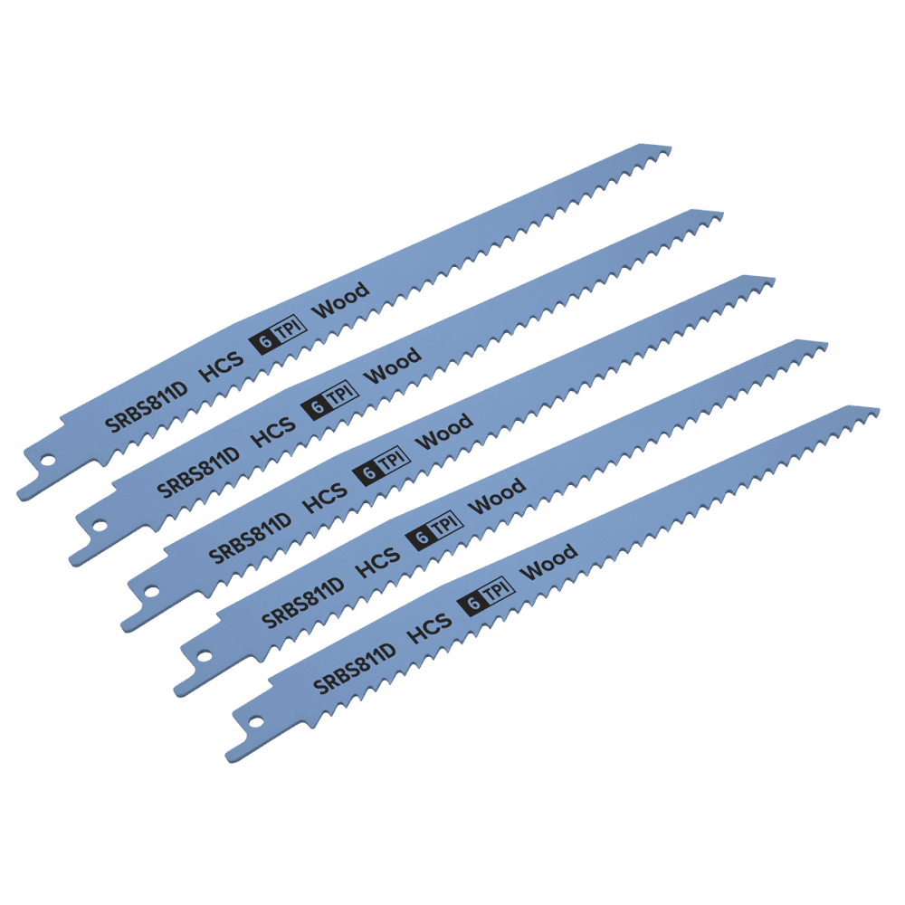 Reciprocating Saw Blade Clean Wood 200mm 6tpi - Pack of 5 Model No-SRBS811D