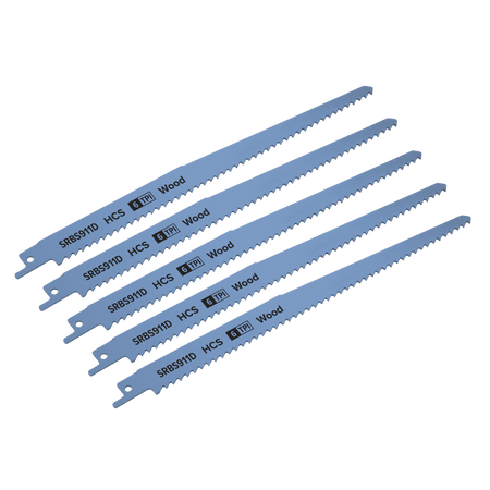 Reciprocating Saw Blade Clean Wood 230mm 6tpi - Pack of 5 Model No-SRBS911D