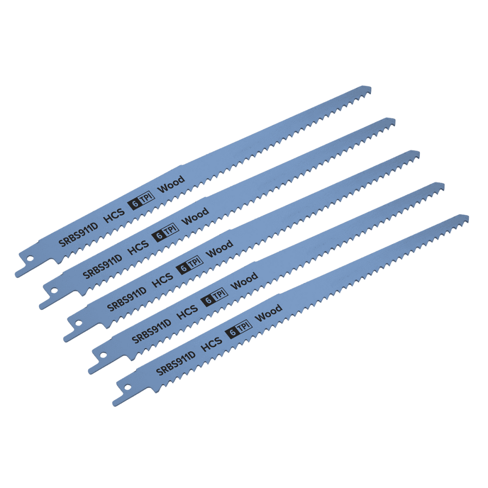 Reciprocating Saw Blade Clean Wood 230mm 6tpi - Pack of 5 Model No-SRBS911D
