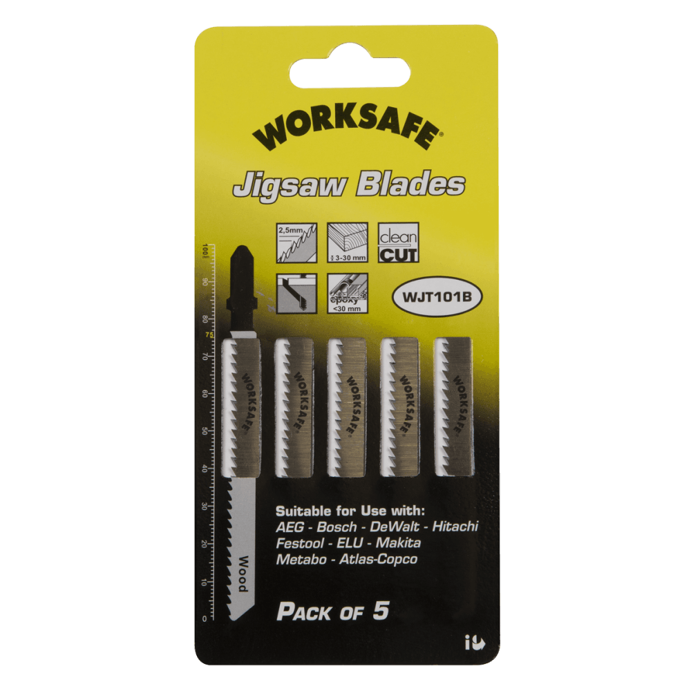 Jigsaw Blade Wood & Plastics 75mm 10tpi - Pack of 5 Model No-WJT101B