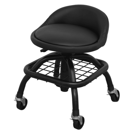 Premier Industrial Pneumatic Creeper Stool with Adjustable Height Swivel Seat & Back Rest : Model No-SCR02B