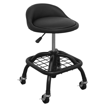 Premier Industrial Pneumatic Creeper Stool with Adjustable Height Swivel Seat & Back Rest : Model No-SCR02B