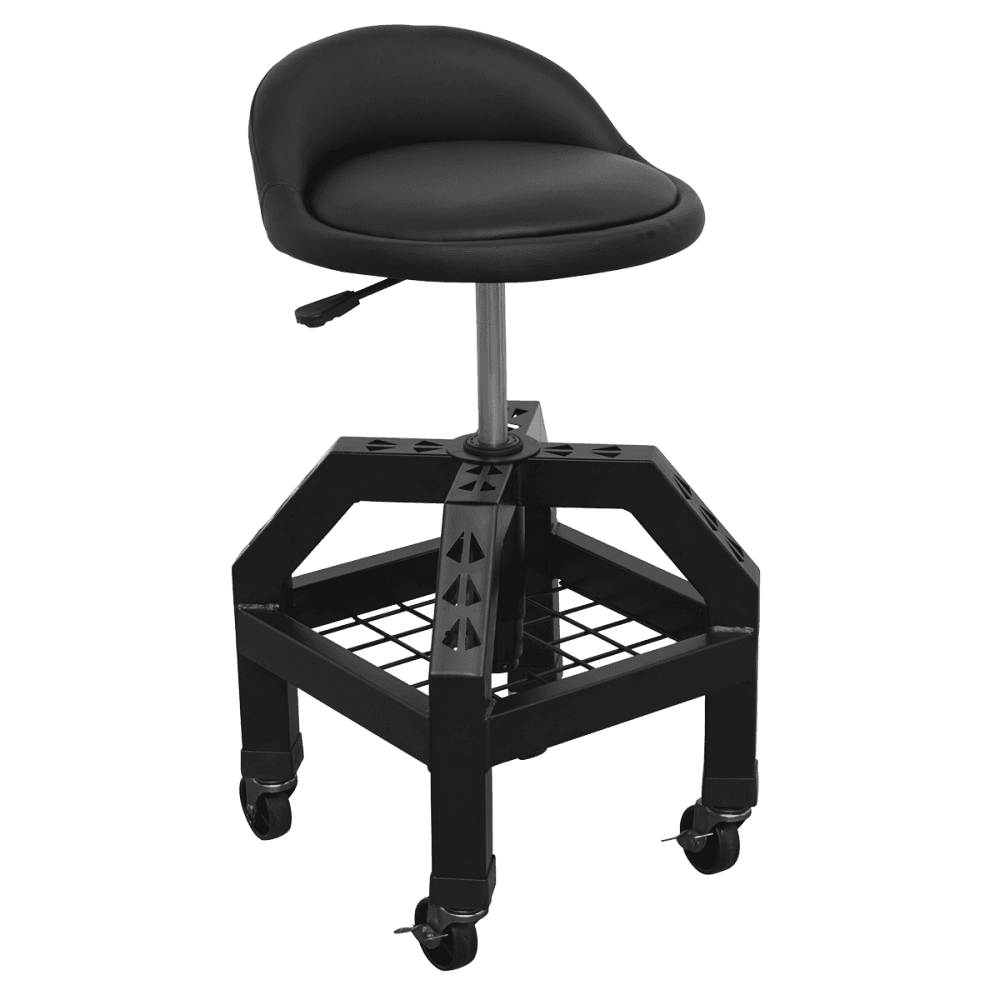 Premier Industrial Pneumatic Creeper Stool with Adjustable Height Swivel Seat & Back Rest : Model No-SCR03B