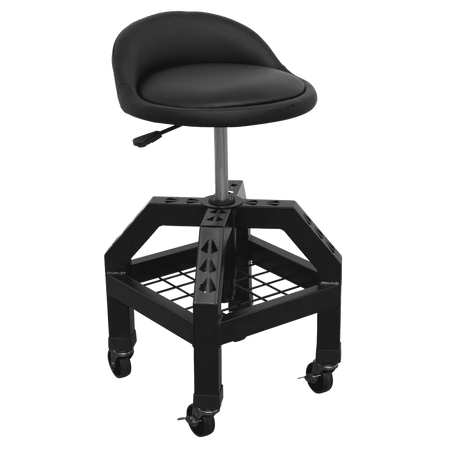 Premier Industrial Pneumatic Creeper Stool with Adjustable Height Swivel Seat & Back Rest : Model No-SCR03B