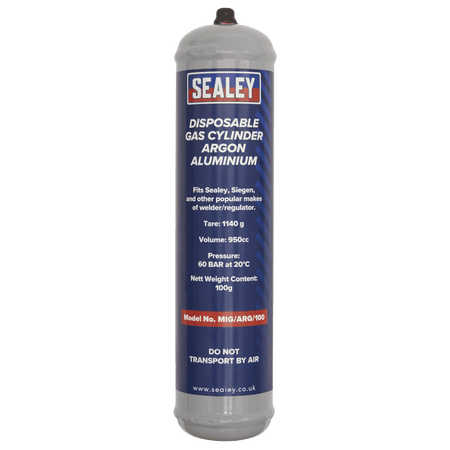 Sealey Gas Cylinder Disposable Argon 60ltr Model No-MIG/ARG/100