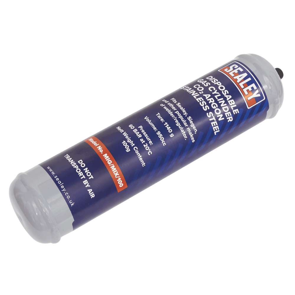 Sealey Gas Cylinder Disposable Carbon Dioxide/Argon 60ltr Model No-MIG/MIX/100