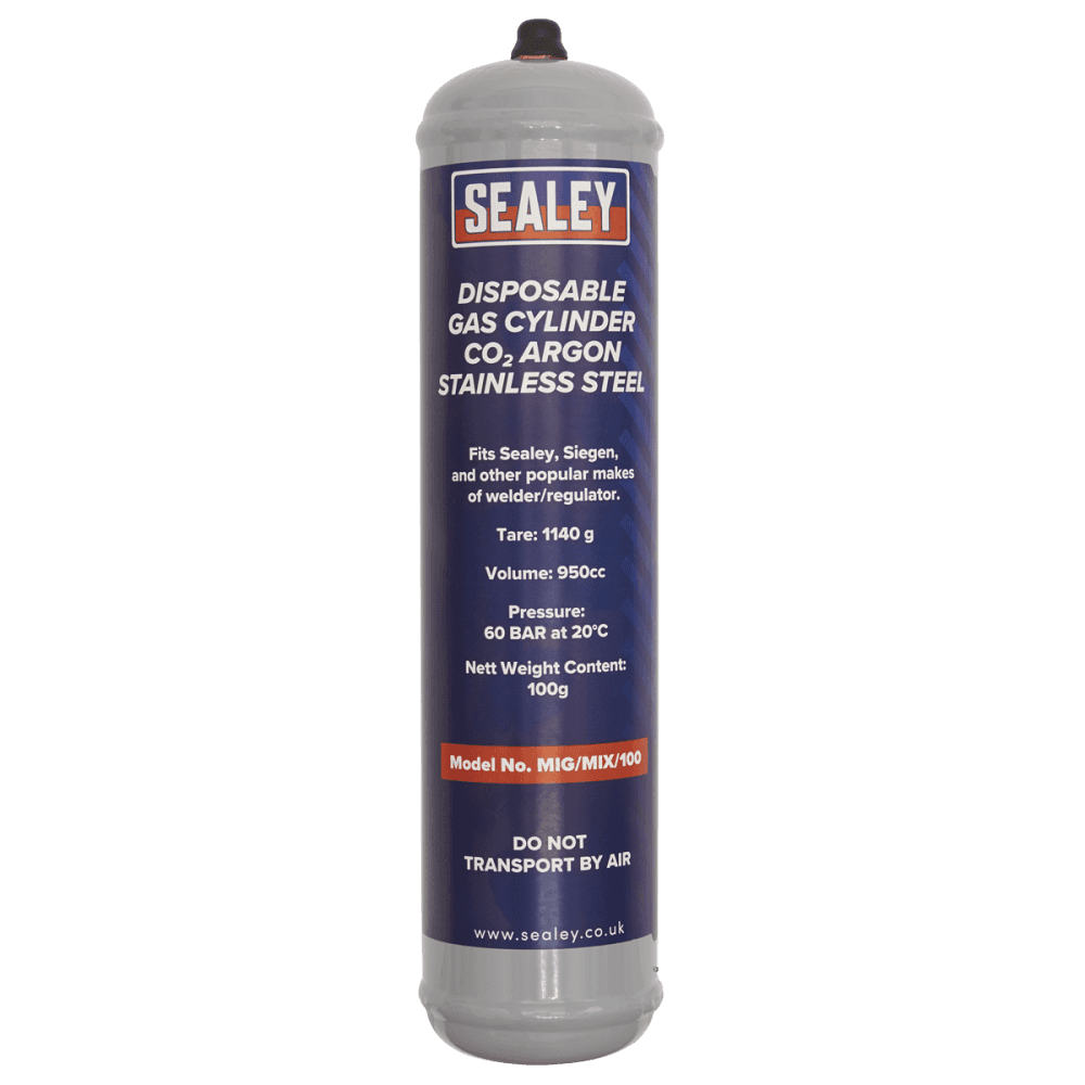 Sealey Gas Cylinder Disposable Carbon Dioxide/Argon 60ltr Model No-MIG/MIX/100