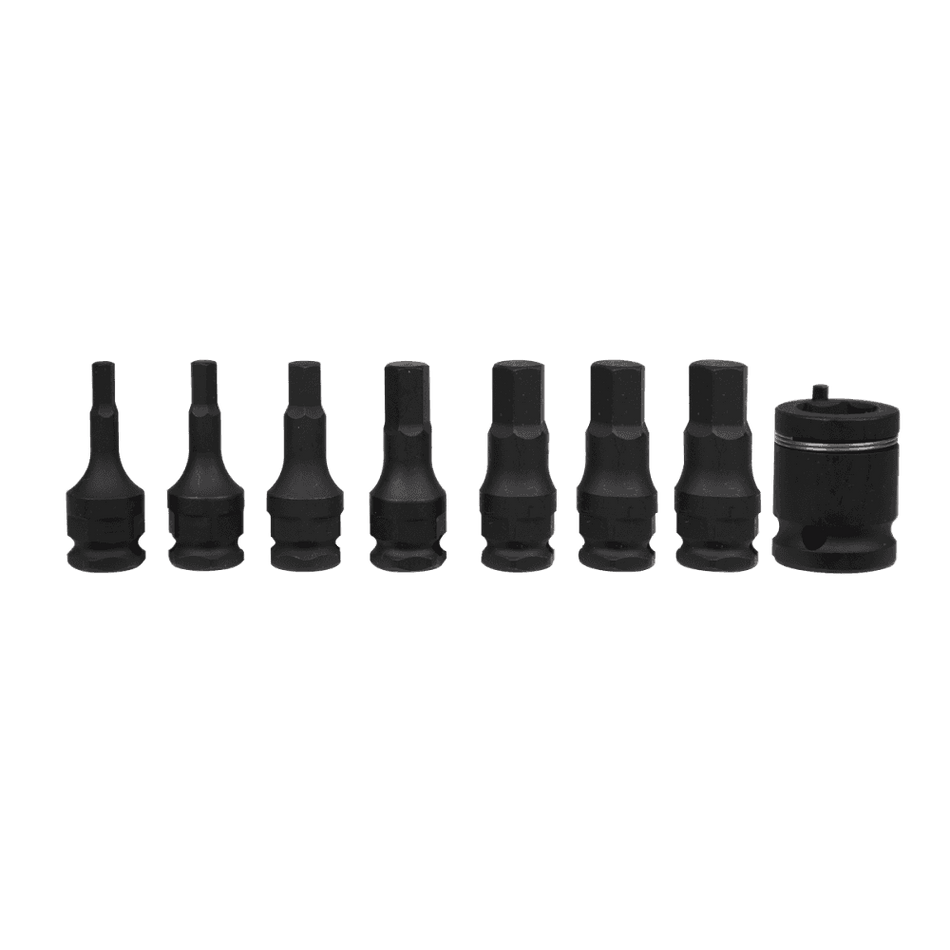 Impact Hex Socket Bit Set 8pc 3/8"Sq Drive Model No-AK5620