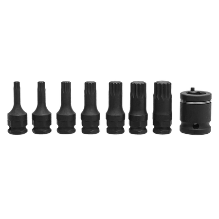 Impact Spline Socket Bit Set 8pc 3/8"Sq Drive Model No-AK5622