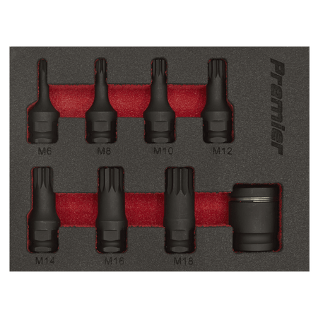 Impact Spline Socket Bit Set 8pc 3/8"Sq Drive Model No-AK5622
