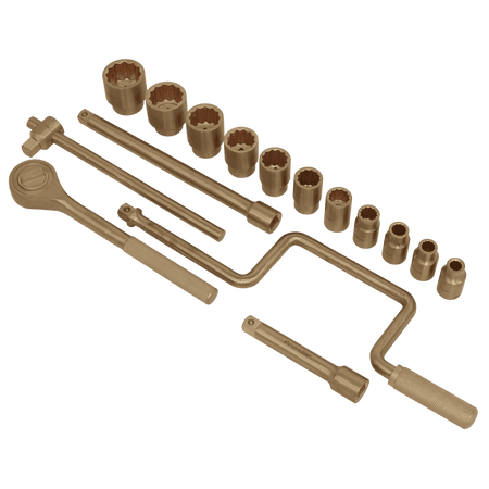 Socket Set 17pc 1/2"Sq Drive Non-Sparking Model No-NS124