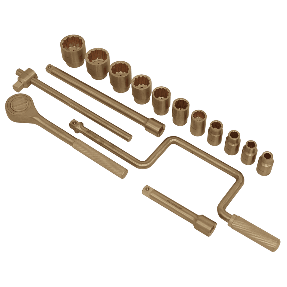 Socket Set 17pc 1/2"Sq Drive Non-Sparking Model No-NS124