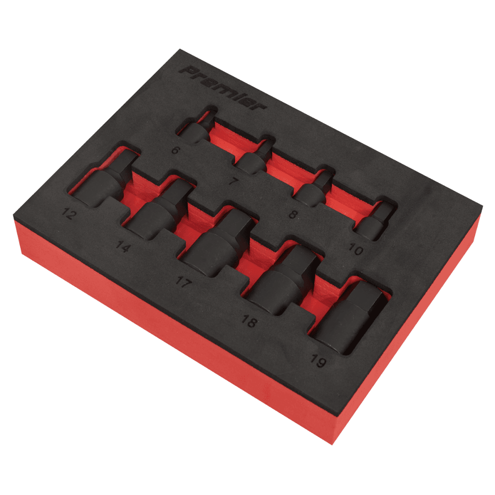 Low Profile Impact Hex Socket Bit Set 1/4" & 3/8" Sq Drive 9pc - Metric Model No-AK5525