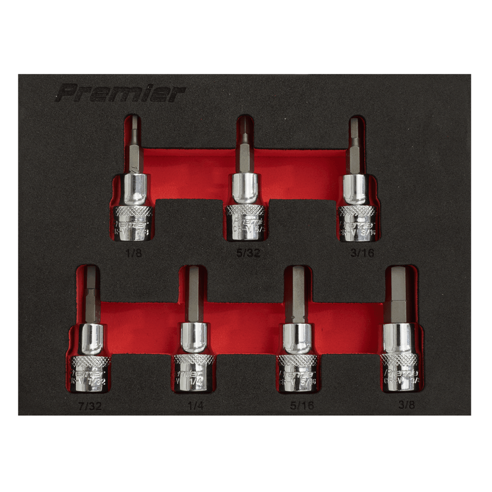 Hex Socket Bit Set 7pc 3/8"Sq Drive - Imperial Model No-AK6246