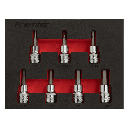 Hex Socket Bit Set 7pc 3/8"Sq Drive - Imperial Model No-AK6246
