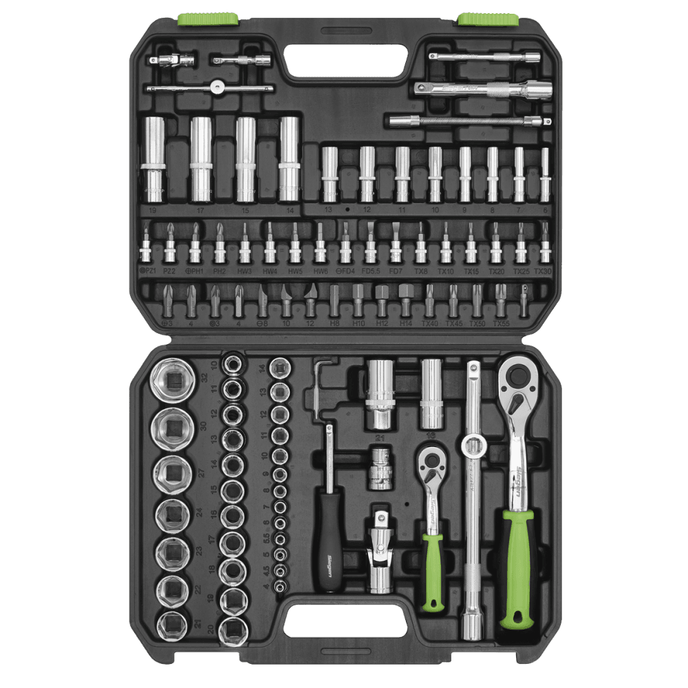 Socket Set 94pc 1/4" & 1/2"Sq Drive WallDrive, Metric Model No-S01210