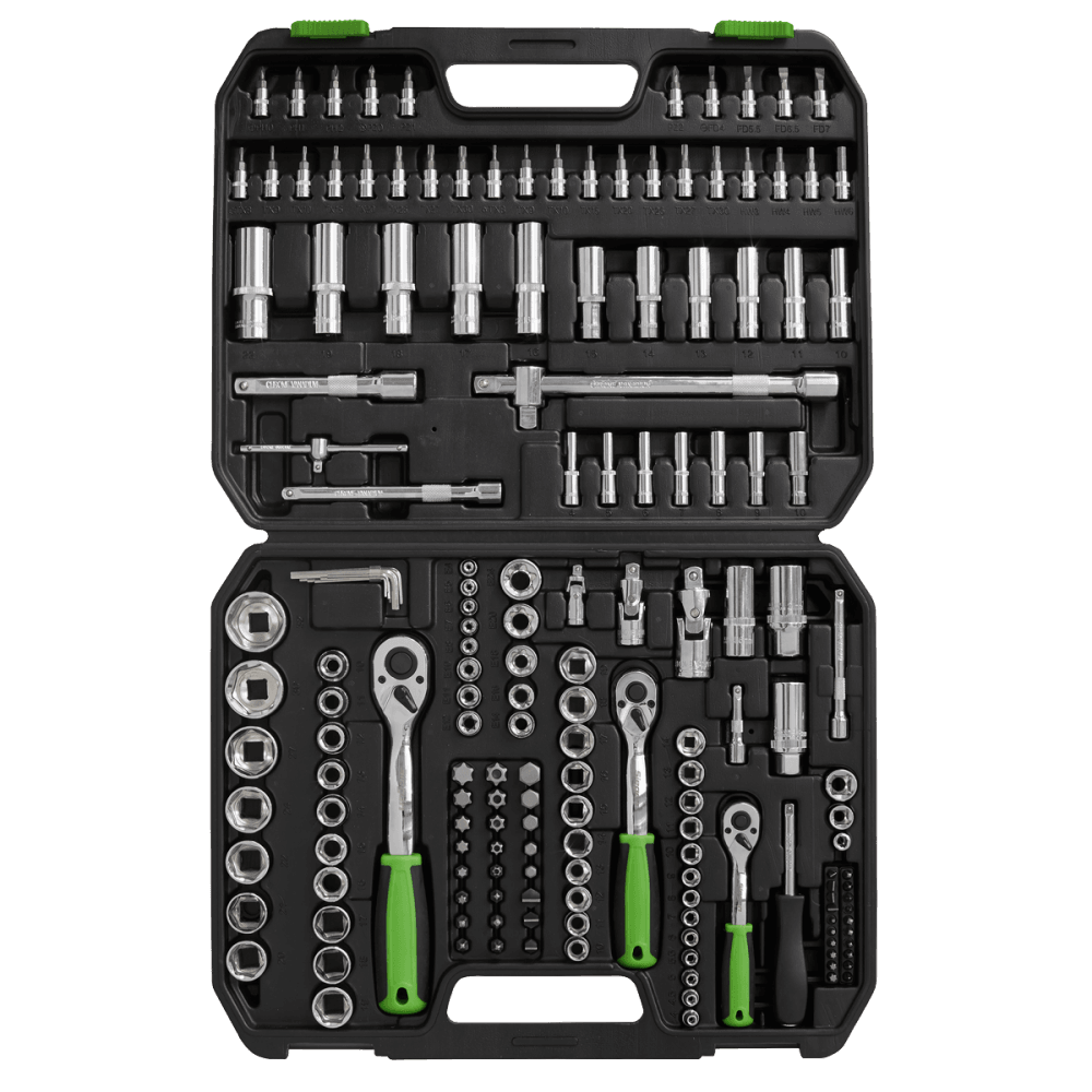 Socket Set 171pc 1/4", 3/8" & 1/2"Sq Drive WallDrive, Metric Model No-S01211