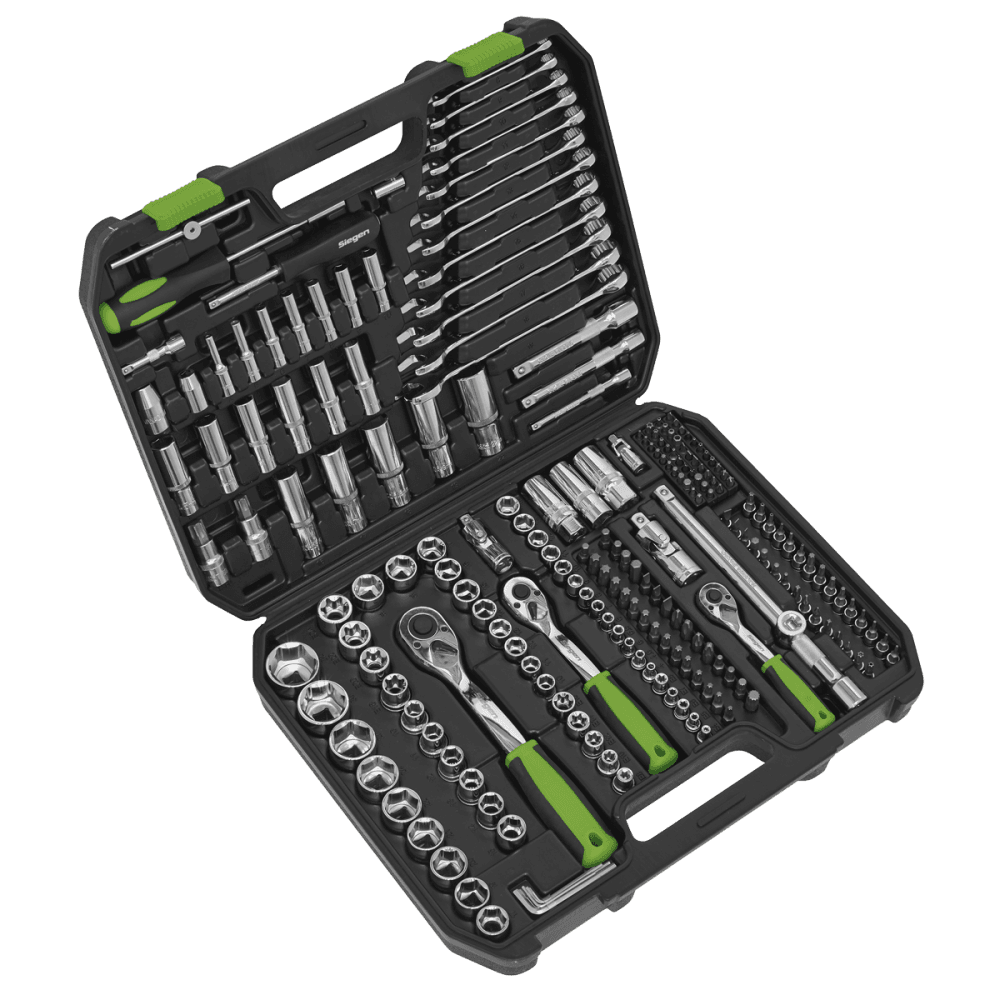 Socket Set 219pc 1/4", 3/8" & 1/2"Sq Drive WallDrive, Metric Model No-S01212