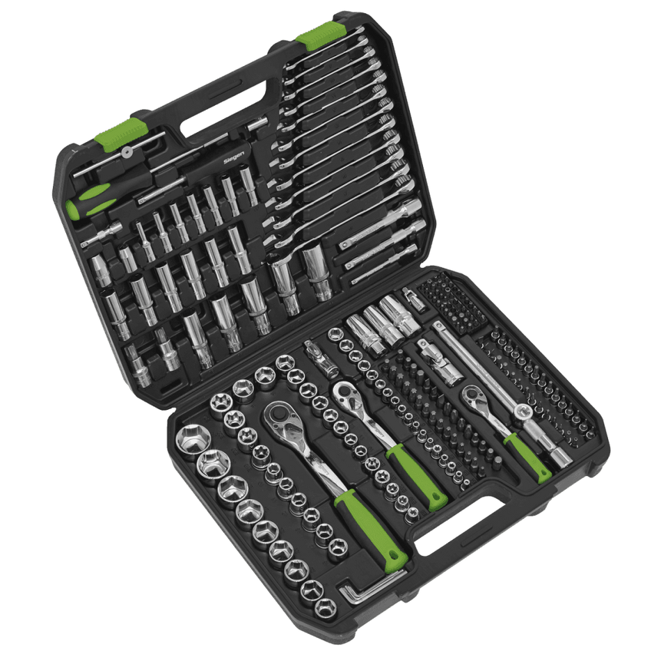 Socket Set 219pc 1/4", 3/8" & 1/2"Sq Drive WallDrive, Metric Model No-S01212