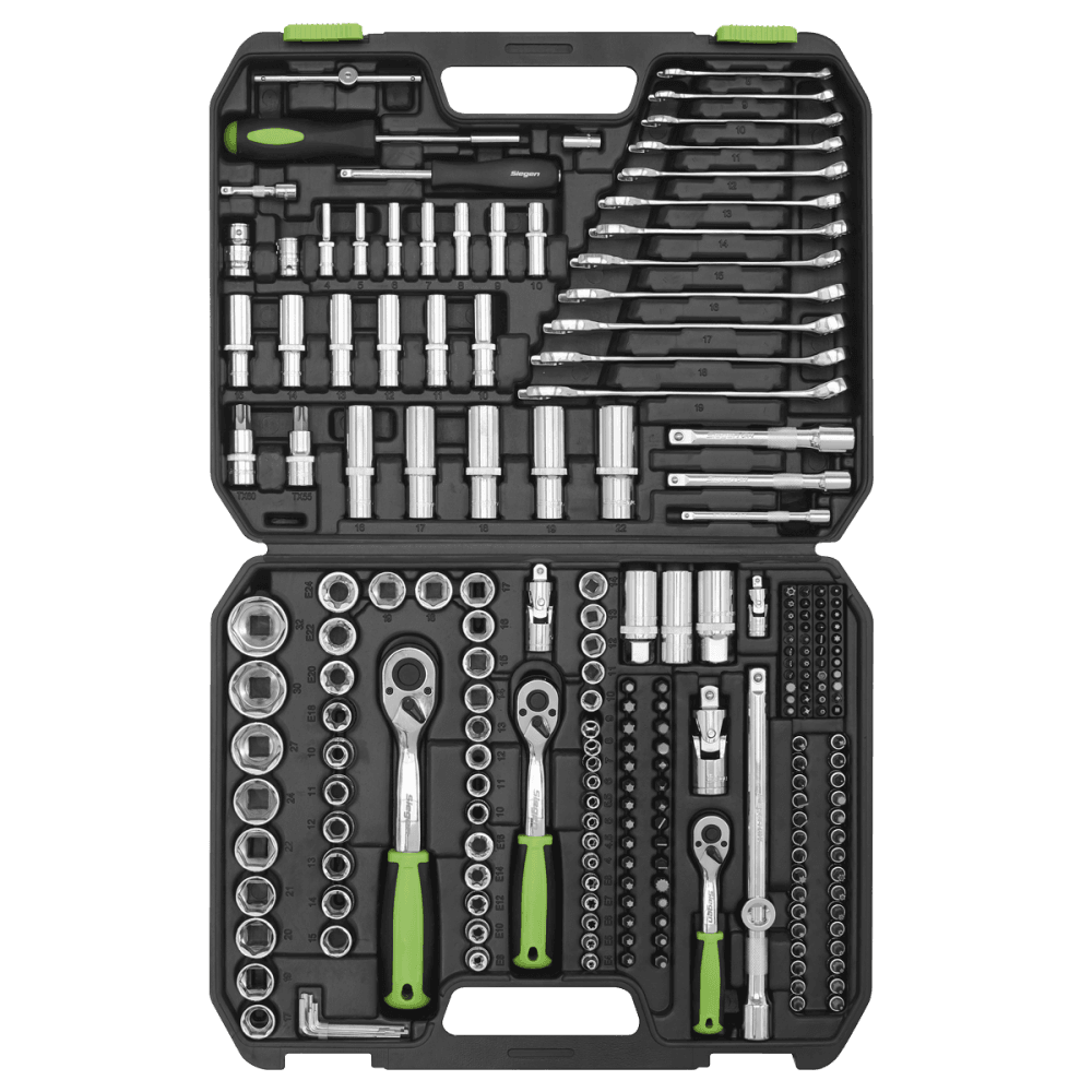 Socket Set 219pc 1/4", 3/8" & 1/2"Sq Drive WallDrive, Metric Model No-S01212