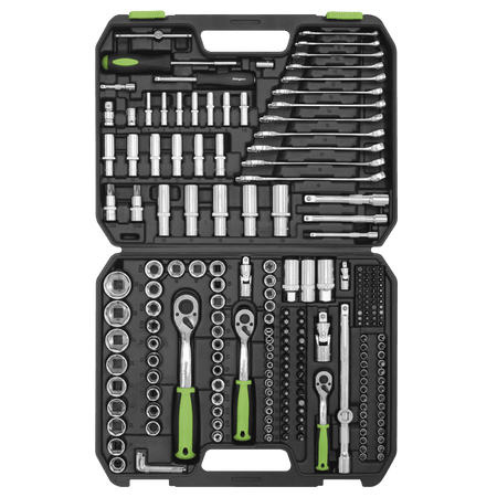 Socket Set 219pc 1/4", 3/8" & 1/2"Sq Drive WallDrive, Metric Model No-S01212