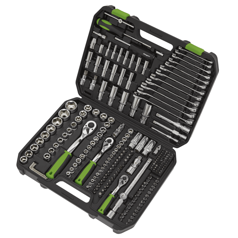 Socket Set 219pc 1/4", 3/8" & 1/2"Sq Drive WallDrive, Metric Model No-S01212