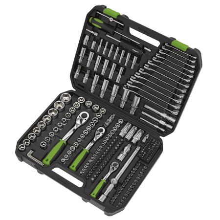 Socket Set 219pc 1/4", 3/8" & 1/2"Sq Drive WallDrive, Metric Model No-S01212