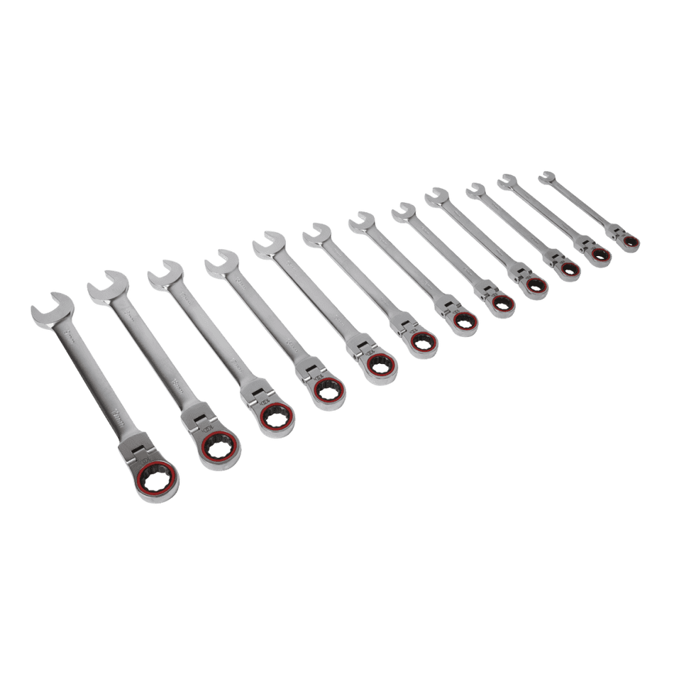 Flexi-Head Ratchet Combination Spanner Set 12pc Metric Model No-AK63942