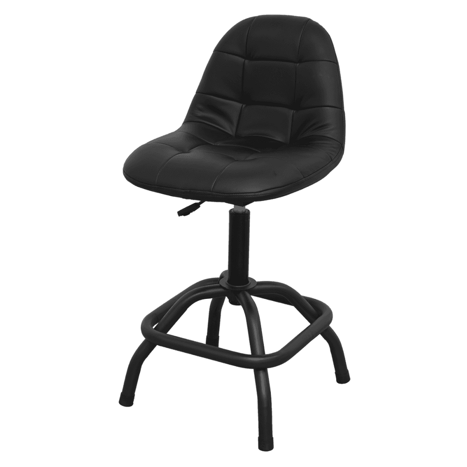Workshop Stool Pneumatic with Adjustable Height Swivel Seat & Back Rest Model No-SCR01B