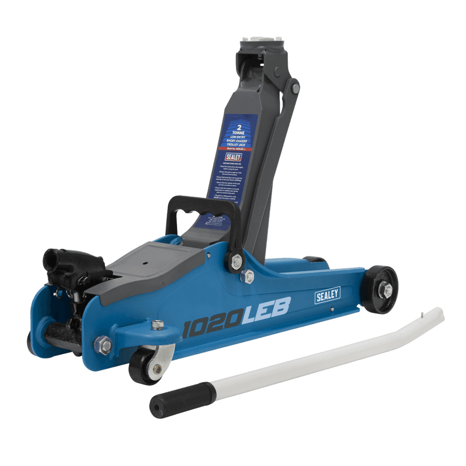 Trolley Jack 2tonne Low Entry Short Chassis - Blue Model No-1020LEB