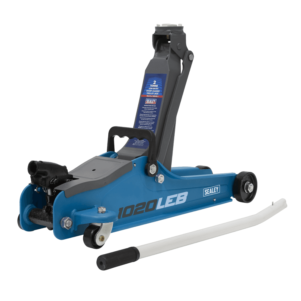 Trolley Jack 2tonne Low Entry Short Chassis - Blue and Accessories Bag Combo Model No-1020LEBBAGCOMBO