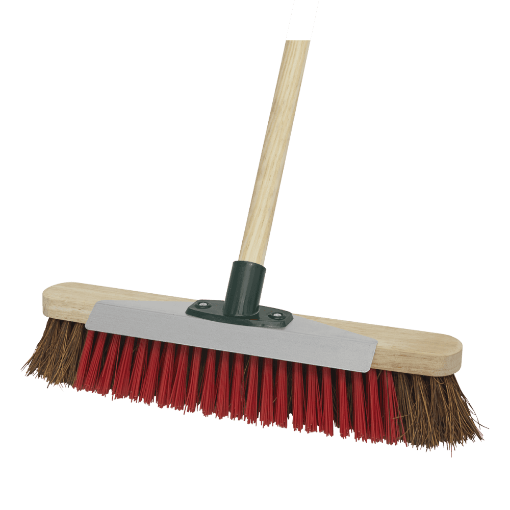 Heavy-Duty Broom with Scraper 16"(405mm) Stiff/Hard Bristle Model No-BM16SC
