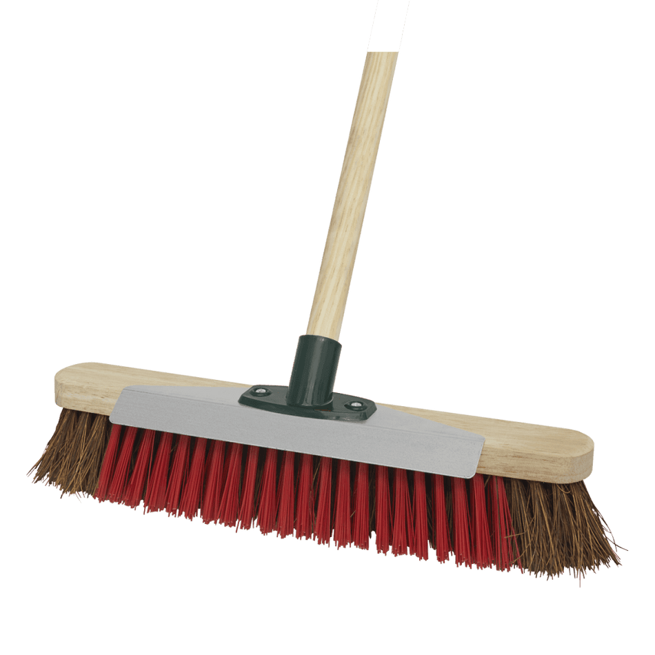 Heavy-Duty Broom with Scraper 16"(405mm) Stiff/Hard Bristle Model No-BM16SC
