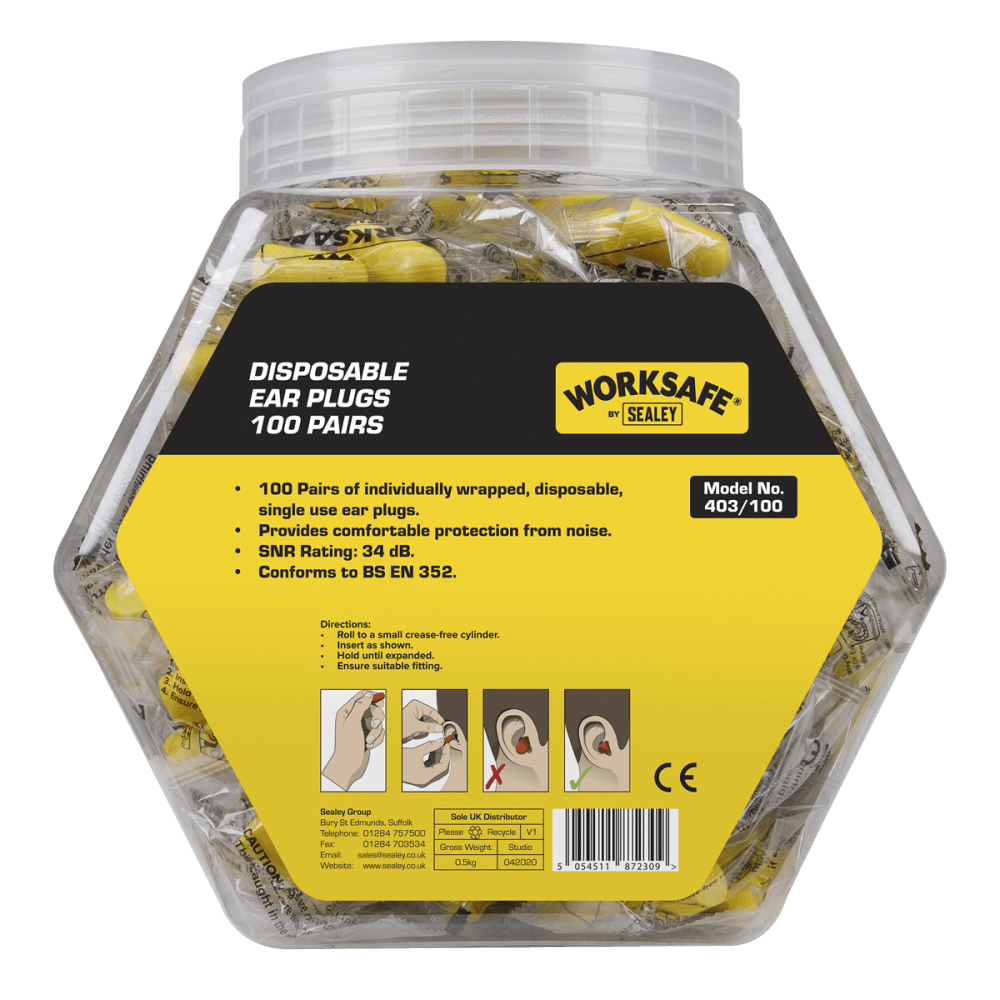 Ear Plugs Disposable - 100 Pairs Model No-403/100