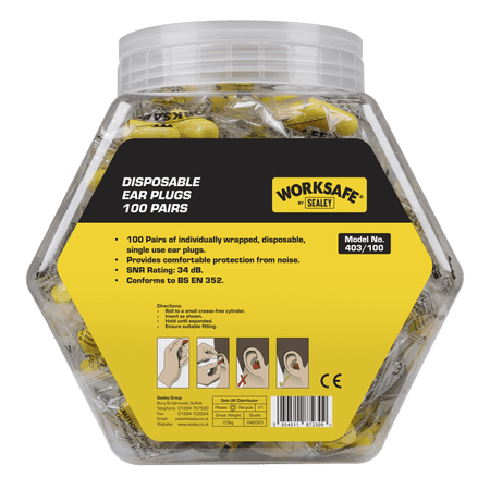 Ear Plugs Disposable - 100 Pairs Model No-403/100