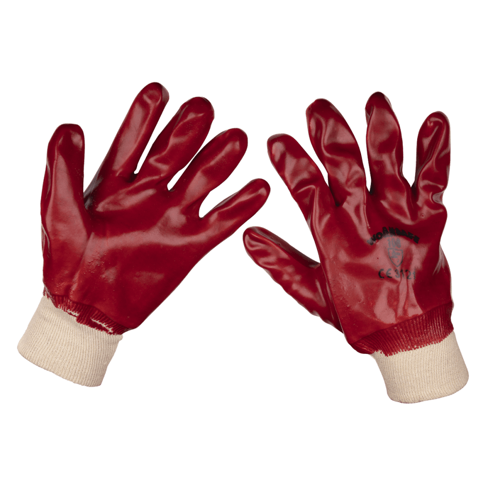 General Purpose PVC Gloves Knitted Wrist (X-Large) - Pair Model No-9106XL