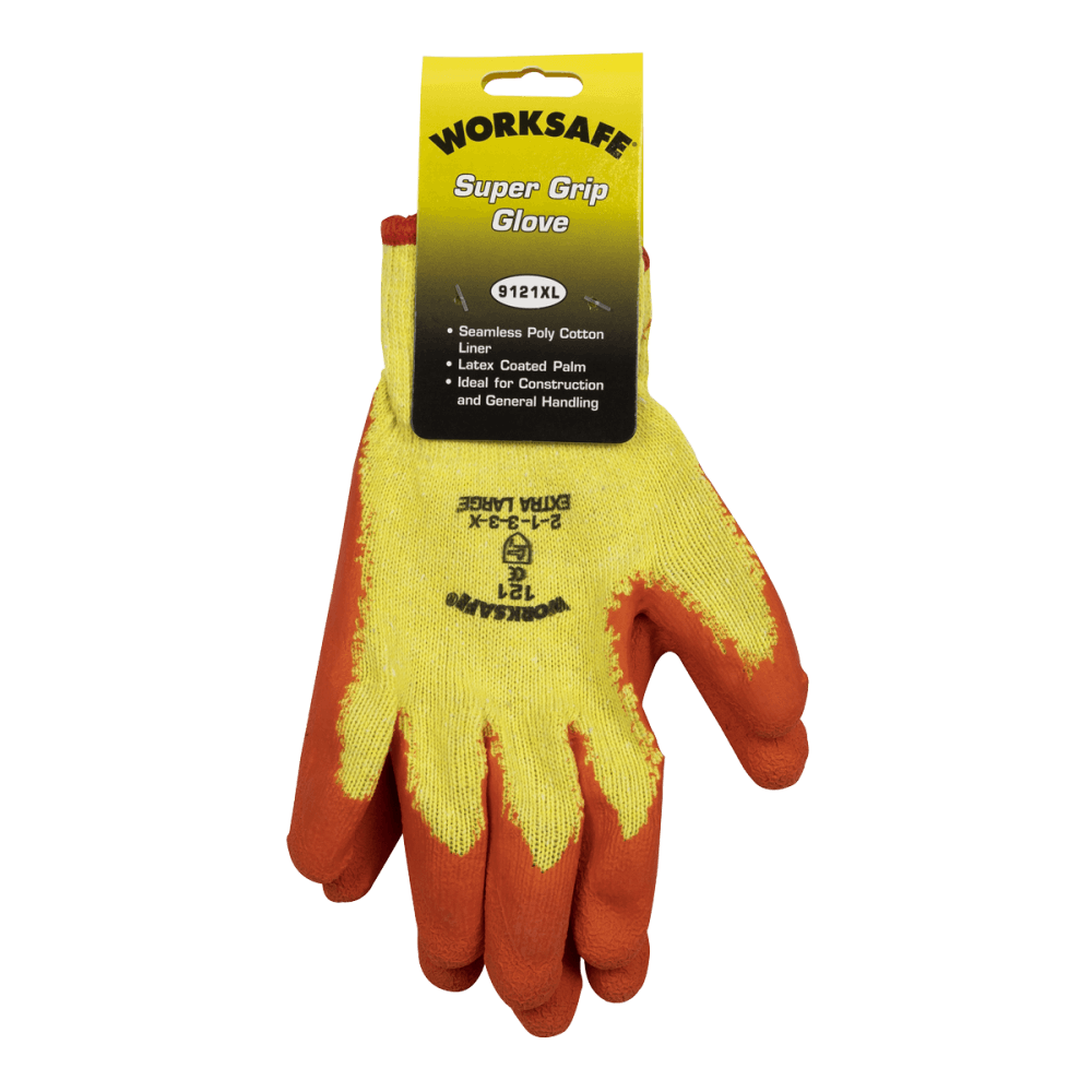 Super Grip Knitted Gloves Latex Palm (X-Large) - Pair Model No-9121XL