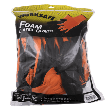 Foam Latex Gloves (Large) - Pack of 12 Pairs Model No-9140L/12