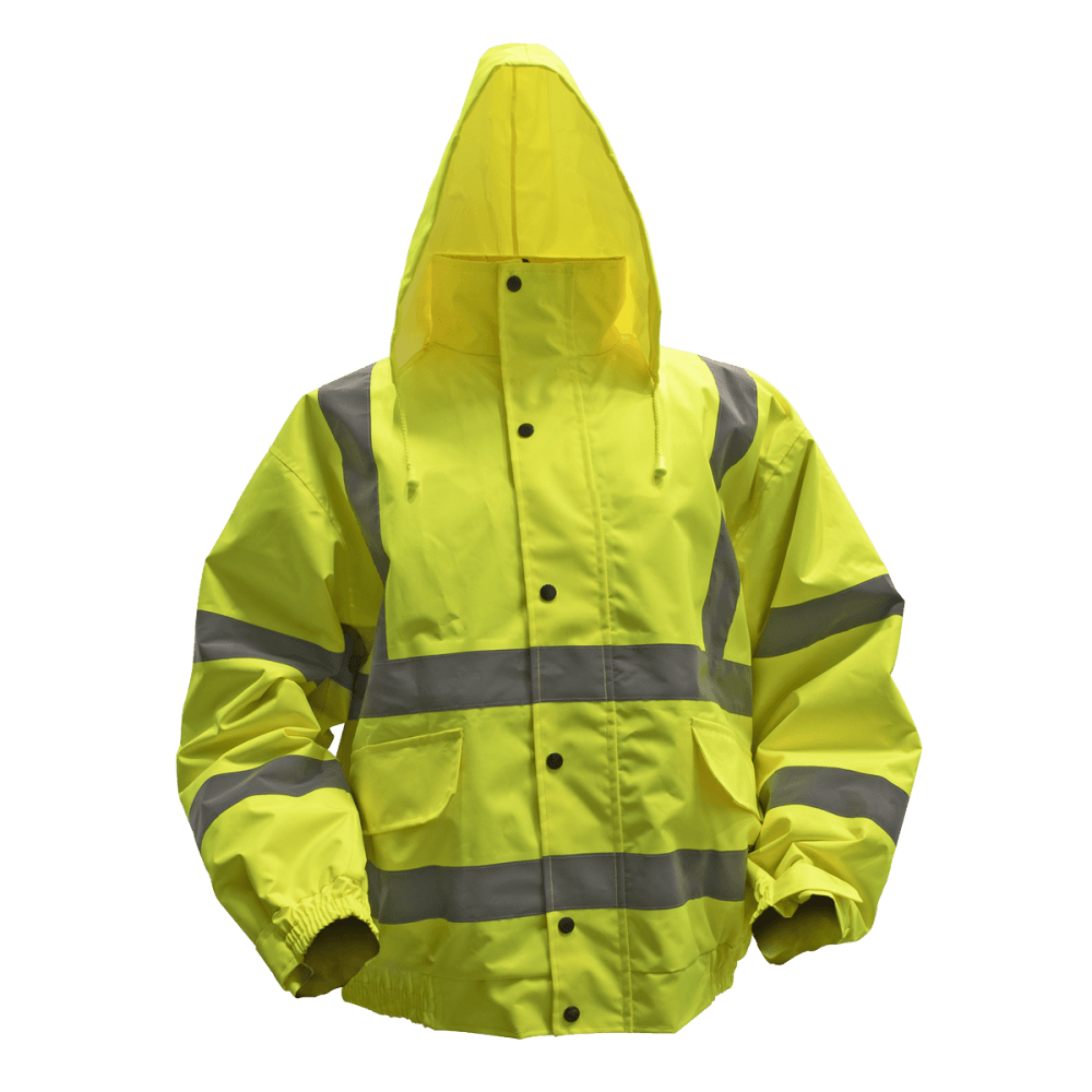 Hi-Vis Yellow Jacket with Quilted Lining & Elasticated Waist - Large Model No-802L