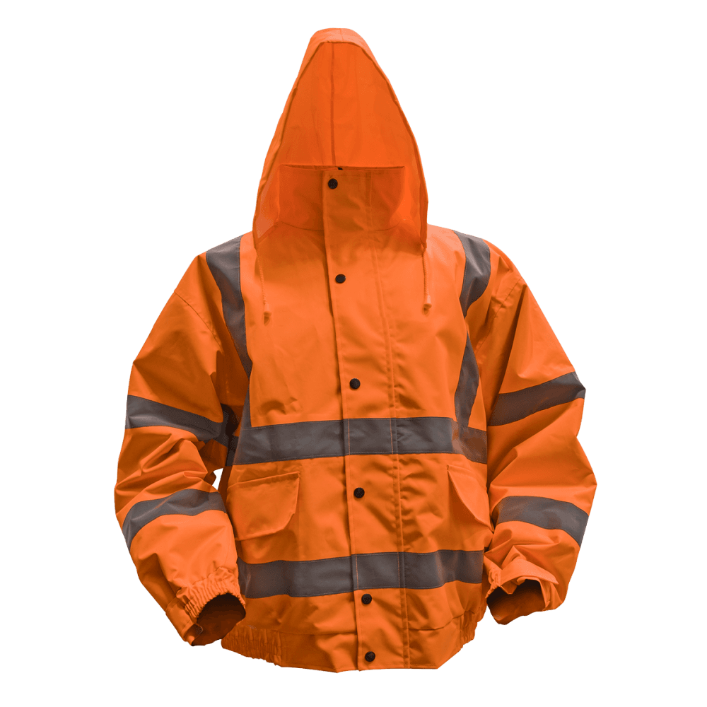 Hi-Vis Orange Jacket with Quilted Lining & Elasticated Waist - Large Model No-802LO
