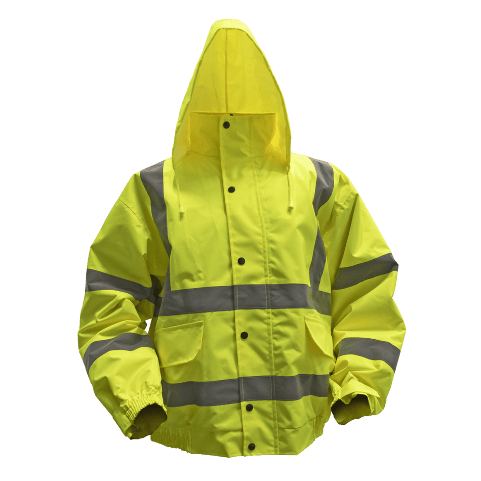 Hi-Vis Yellow Jacket with Quilted Lining & Elasticated Waist - X-Large Model No-802XL